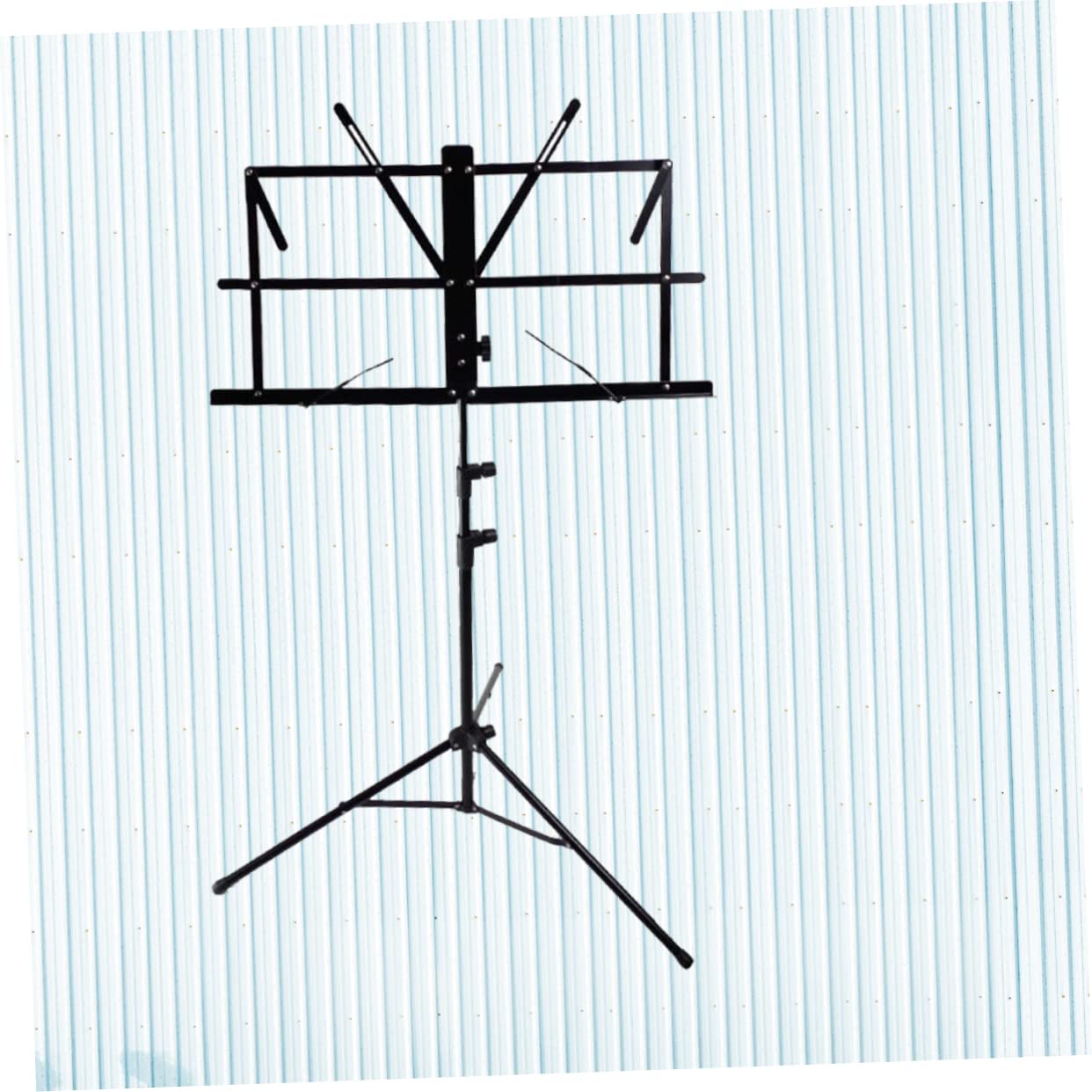 Abaodam Supporto Spartiti Musicali Pieghevole Metallo con Piedini Antiscivolo Portatile e Leggero per Chitarra Violino e Strumenti Cordiera Nero