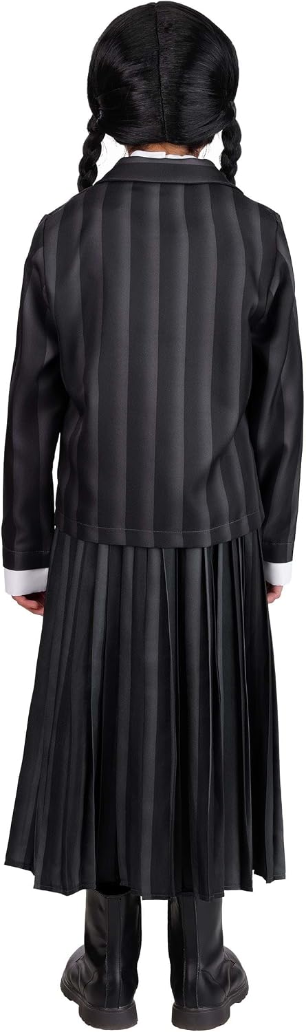 Girls Wednesday Nevermore Academy Costume School Uniform, Outfit with Jacket, Skirt, and Shirt