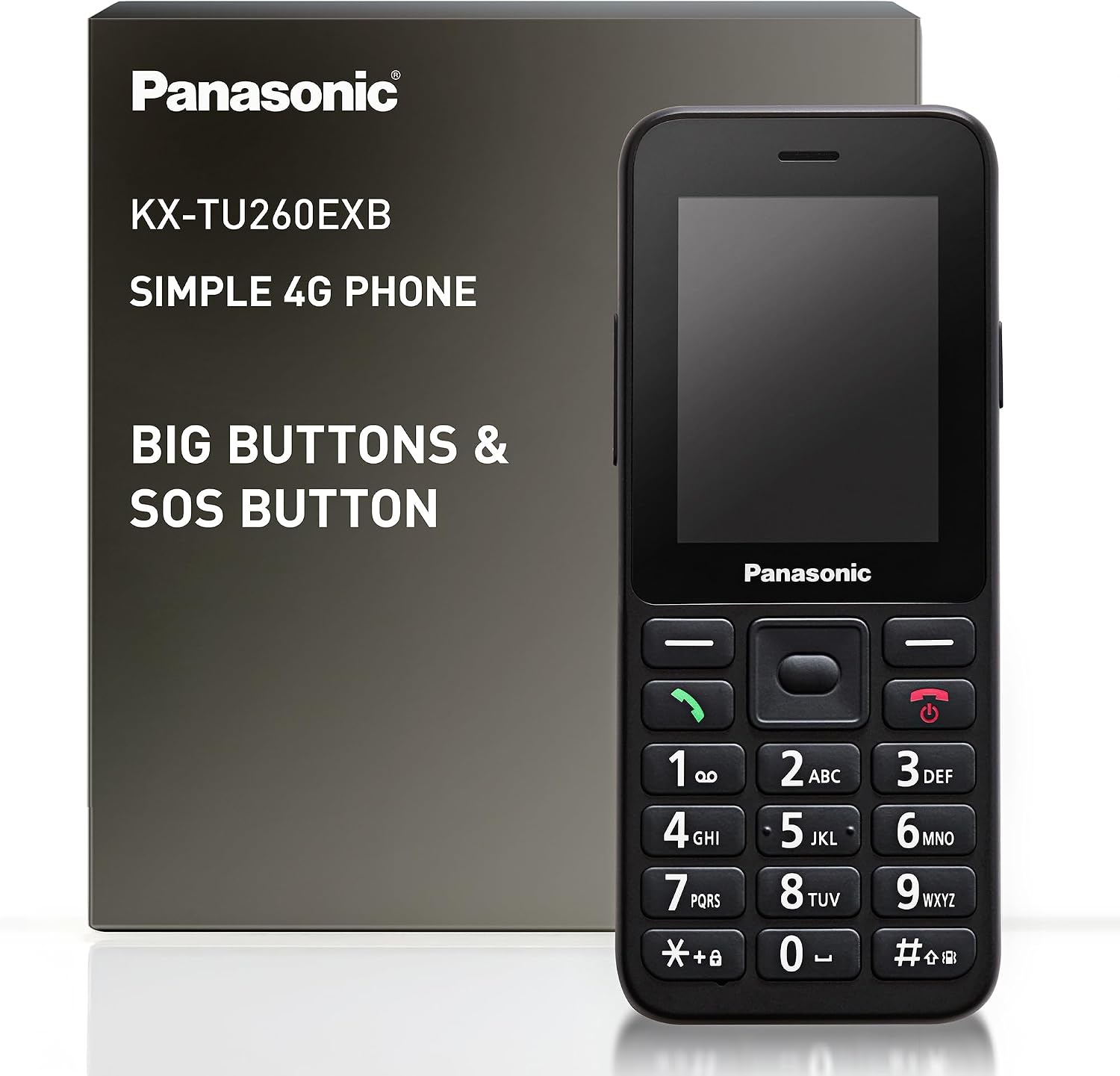 Panasonic KX-TU260EXB mobiltelefon elölnézet