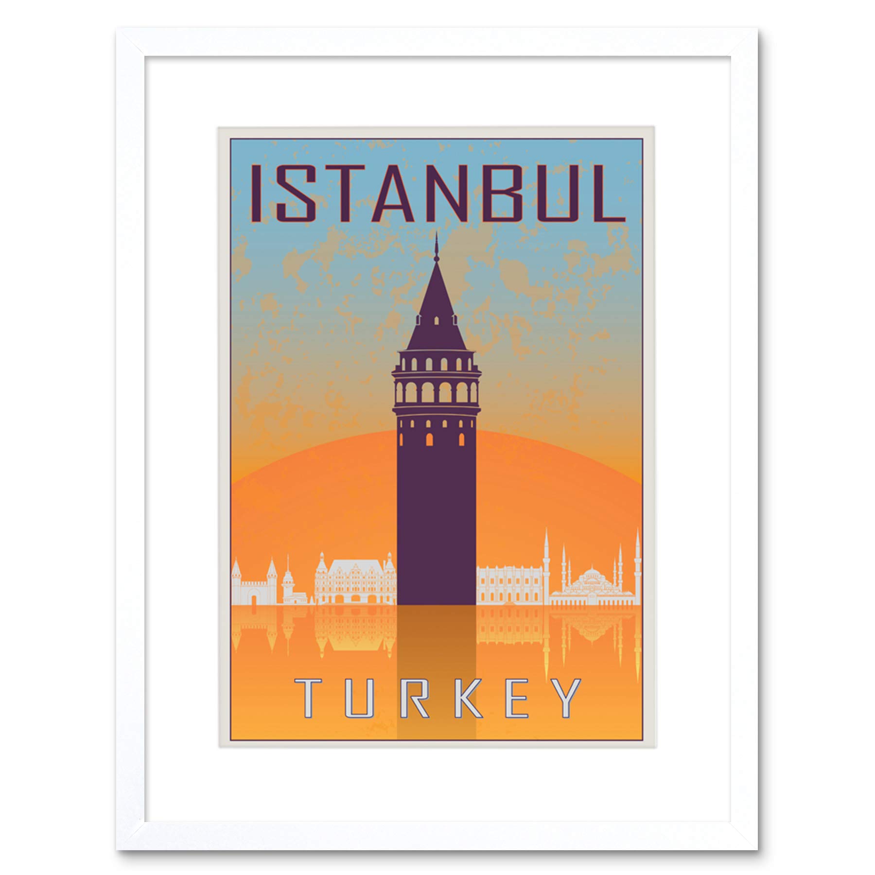 Wee Blue Coo Travel Istanbul Turkey Galata Tower Byzantine Framed Wall Art Print