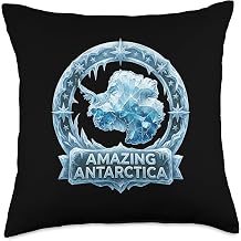 ICY South Pole Map Antarctica Throw Pillow