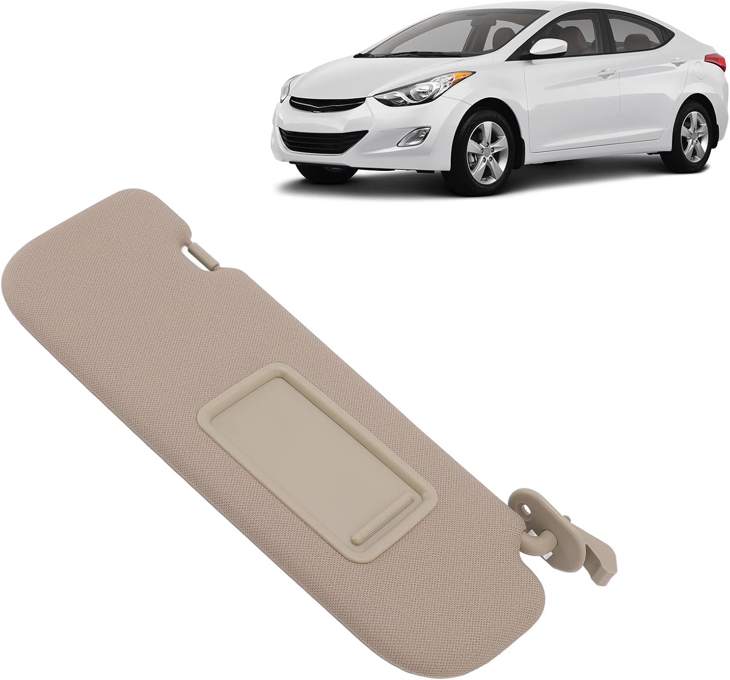 Left Driver and Right Passenger Side Sun Visor, Gray Car Sun Visor Sun Visor with Mirror, Right/Left Driver Side Sun Visor Replacement for Elantra 2011?2015, Replaces 852103X000TX