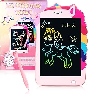 Unicorn Toys LCD Writing Tablet for Girls Kids, Colorful Toddler Toys Drawing Board, Educational Kid Toys Doodle Pad Toys for 3 4 5 6-12 Years Old Girls Boys Birthday Party Christmas Gift, 8.5 Inch