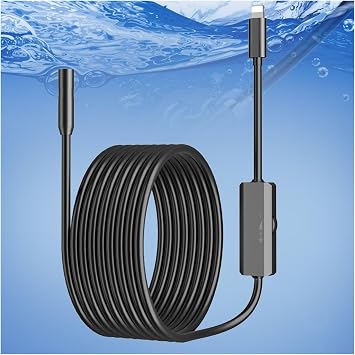 Industrial Endoscope,HD Wireless WiFi Mobile Phone Industrial Endoscope with Light,Video Recording, Automotive Maintenance for Wall/Automotive/Engine InspectSize8mm 5M