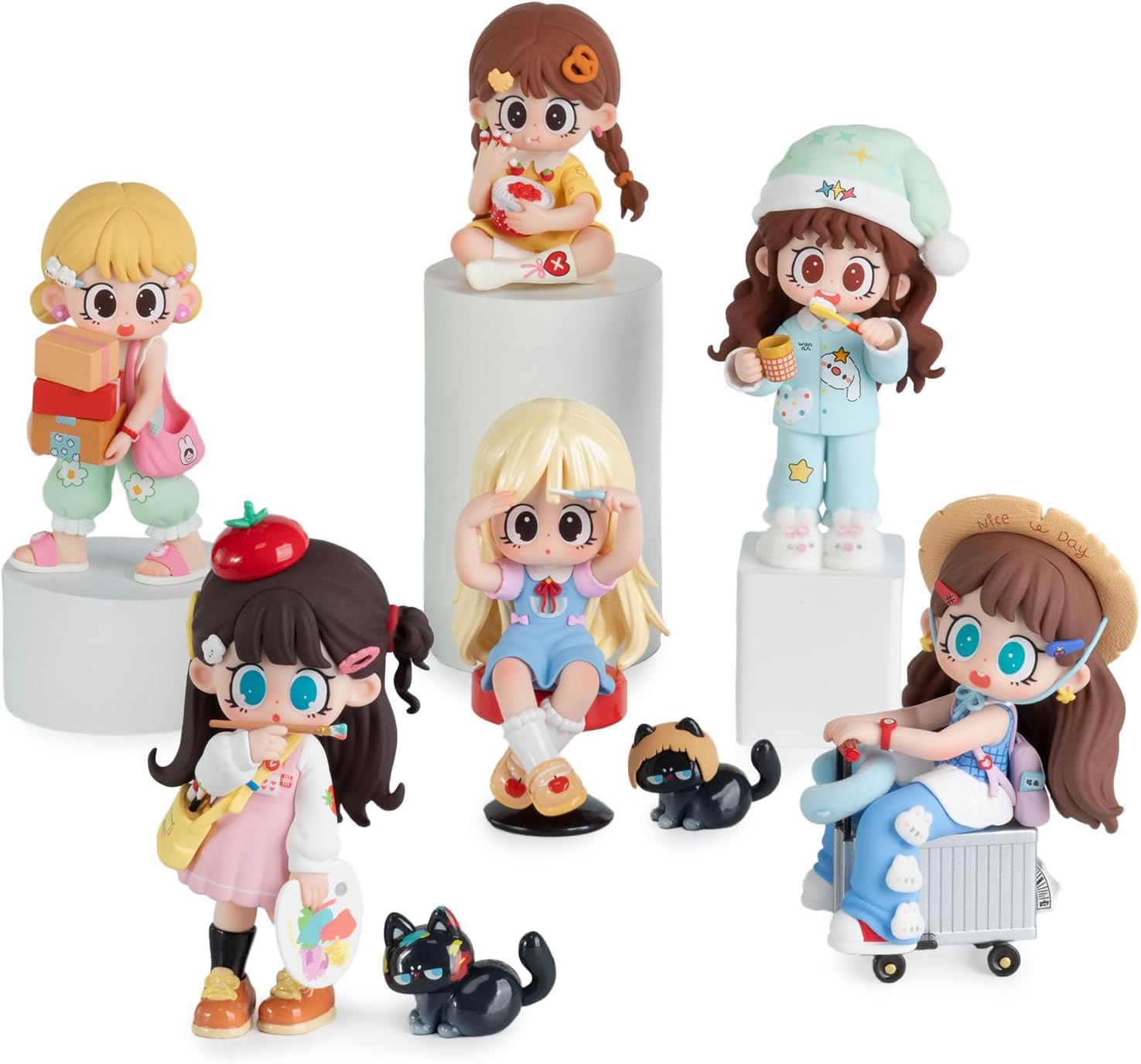Milay Daily Times Series Single Box (Contains 1 Figure), Blind Box Cute Figures Collectible Toys Birthday Gifts