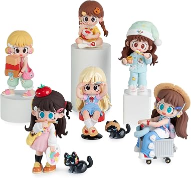 Milay Daily Times Series 6-Box Set Contains 6 Figures No Repeat, Blind Box Cute Figures Collectible Toys Birthday Gifts