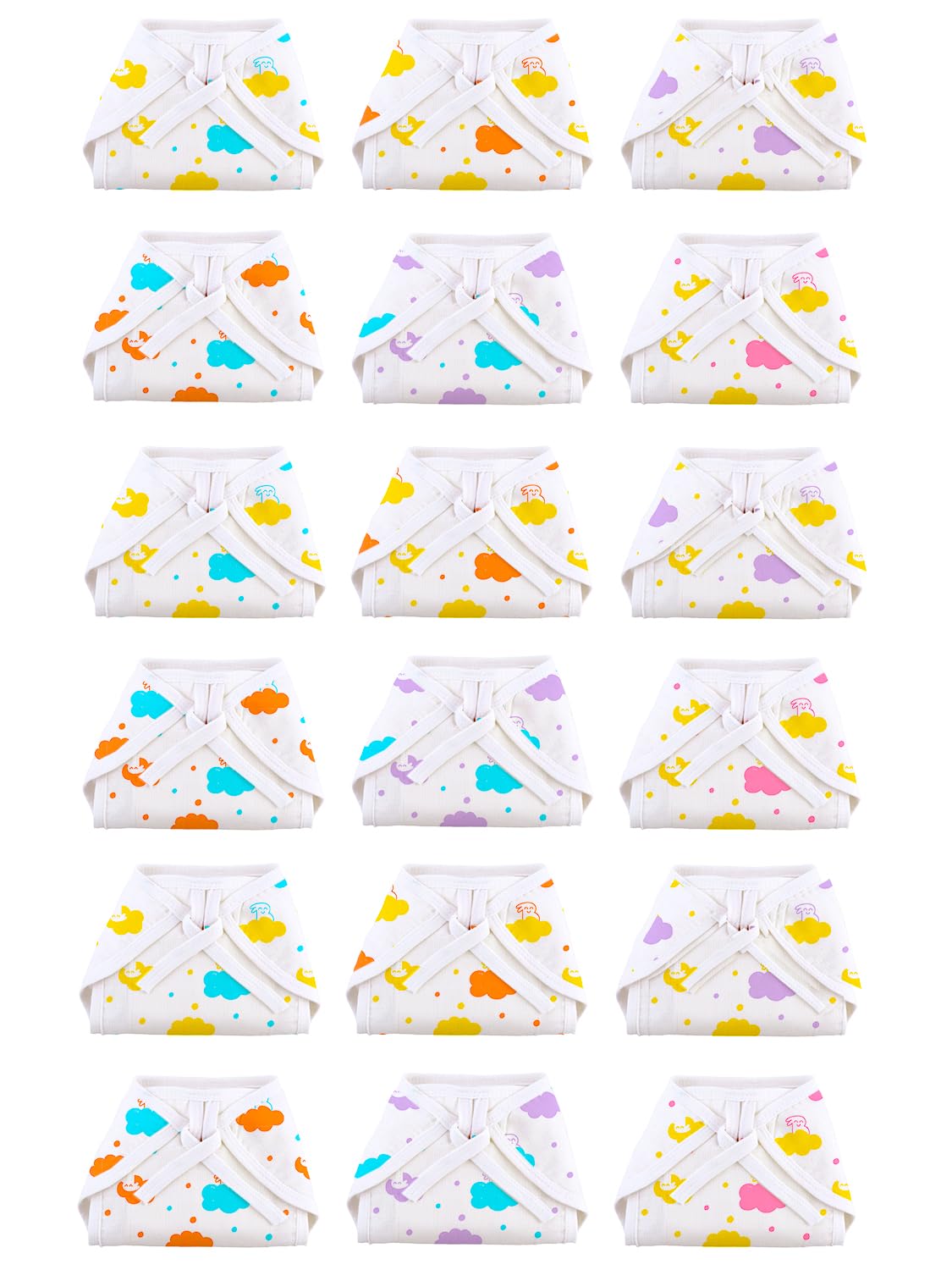 SuperBottoms BASIC Langot for New Born 0-6 Months – Baby Gift Set for New Born – 100% Pure Cotton – Double Layered – Pack of 18 – Fits Up To 5 kg-image-28