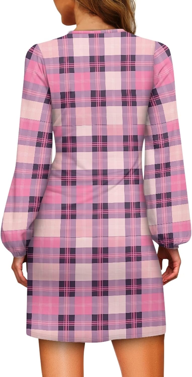 Lantern Long Sleeve Tie Waist Floral Boho Casual Dress A Line 2025 Summer Fashion Swing Flowy Mini Dresses - Image 2