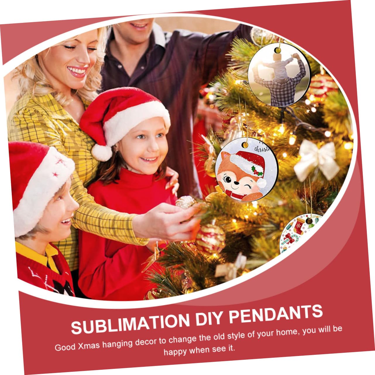 PRETYZOOM 80 STK Weihnachts-Sublimations-Charme Sublimations-DIY-Disc Weihnachtsbaum anhänger weihnachtsbasteln Weihnachts basteln Leere weihnachtsanhänger personalisierte Anhänger MDF