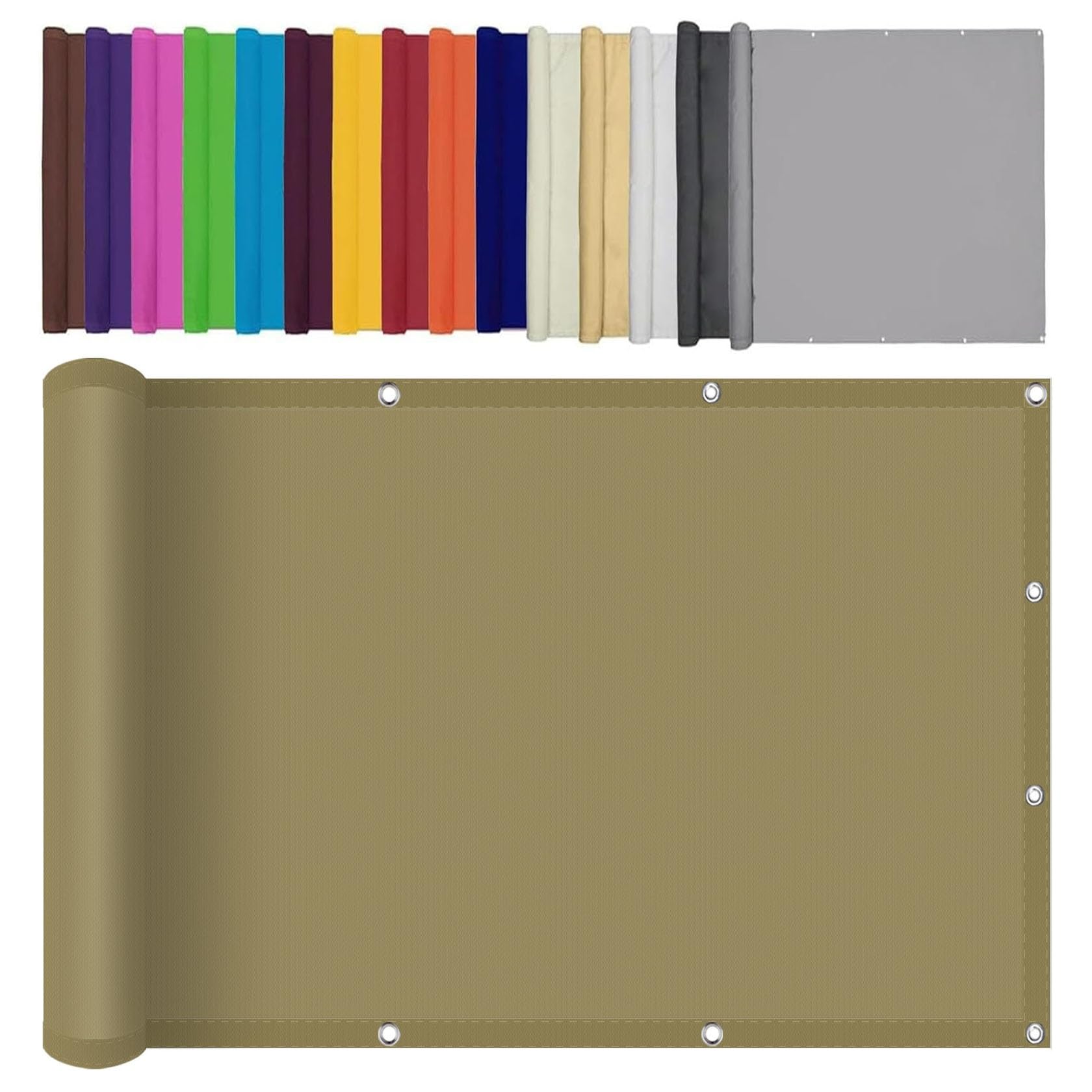 Vela Parasole Rettangolare 550 x 600 cm Anti UV 98% Parasole,Antivento Panno Ombreggiante per Esterni Telone Oscurante Vela Tenda Facile da Installare per Terrazza, Cachi