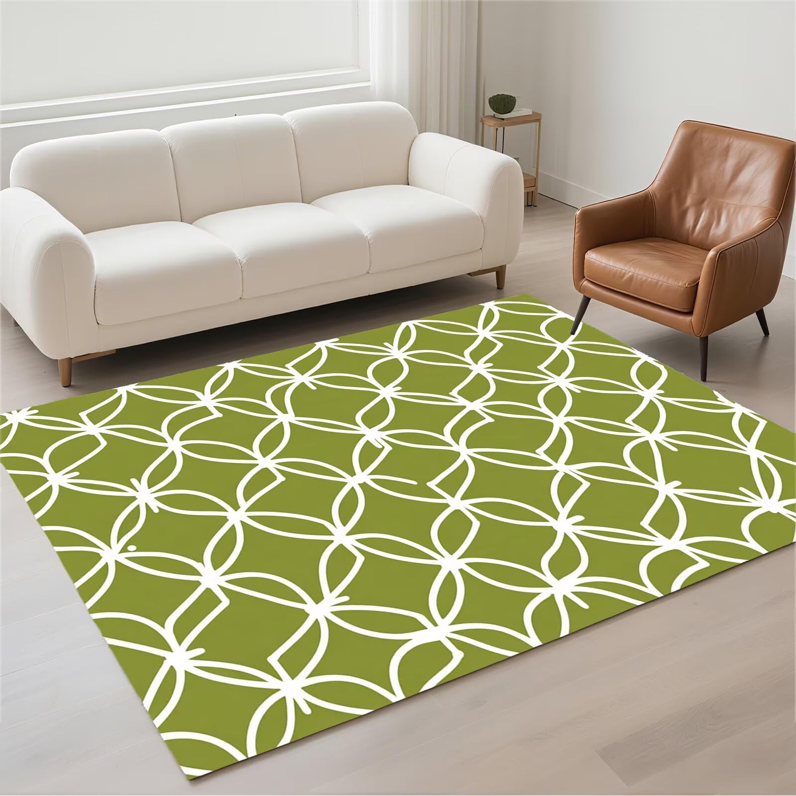 Tapis lavable antidérapant 120x180cm grand tapis salon moderne pile bouclée