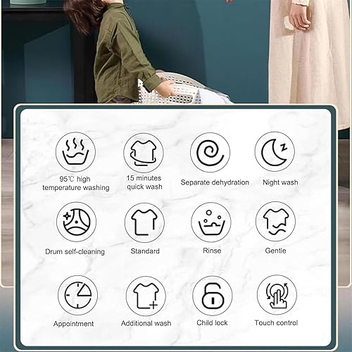 Miniatura 7 de Lavadora eléctrica de lavado rápido de 15 minutos, lavadora montada en la pared, mini lavadora de ropa interior, secador de centrifugado, panel
