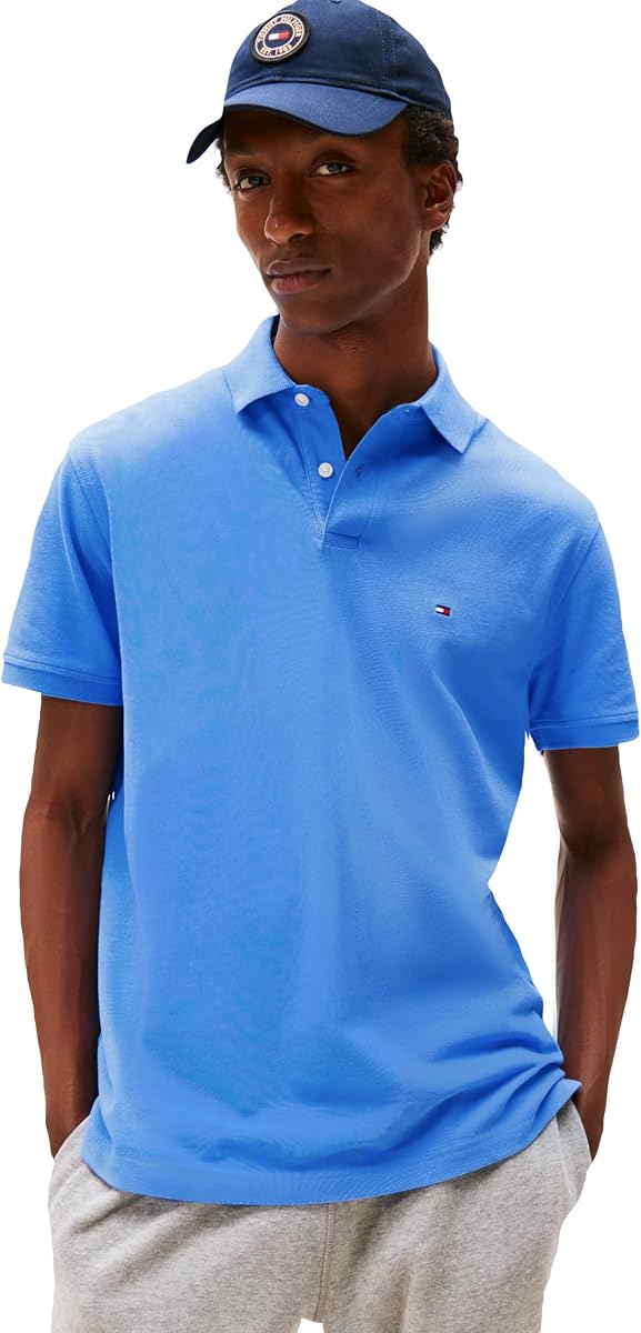 Polos de manga corta para hombre de corte clásico con piqué de algodón elástico y orgánico