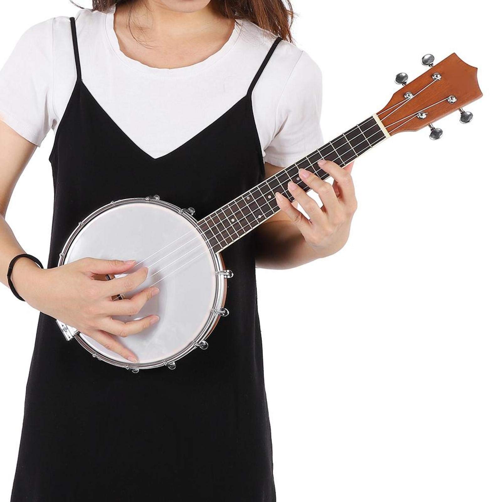 Musikinstrument-Banjo, 4-saitiges Banjo-Set mit BJ10-Saiten-Capo-Reinigungspolitur, Saiten-Banjo-Set