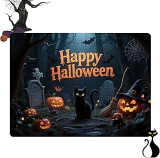 Comprar de Halloween,Puzzle De 130 Piezas con Calabaza Y Animales | Juego Divertido y De Halloween para Familias Diversión para Niños y Adultos