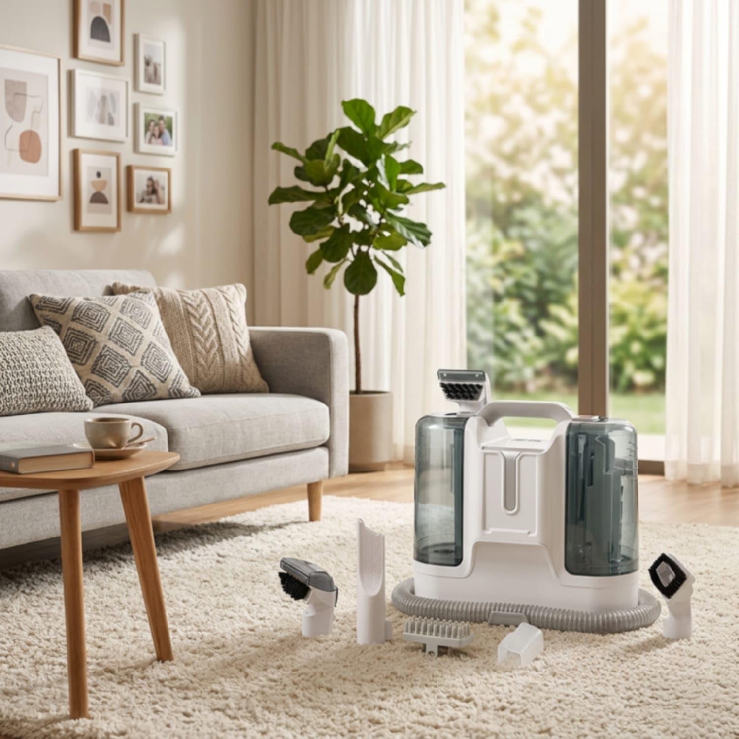 Compact Portable Carpet Cleaner Wet and Dry Stain Extractor Multi-Surface Textile Cleaning Machine Easy to Store for Homeowners, Pet Owners, Home, Car Detailing, K60 Us Plug-image-33