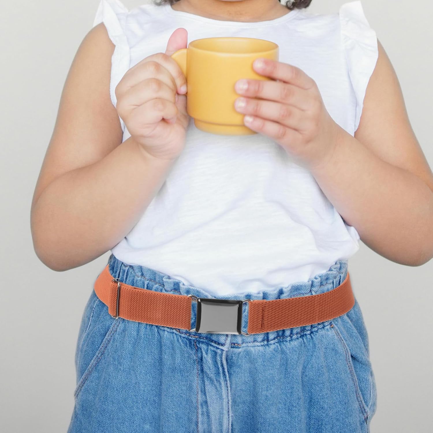 4pcs Boy Girl Elastic Waist Belts for Stretchy Belts and Camel for Daily Wear and School Uniforms