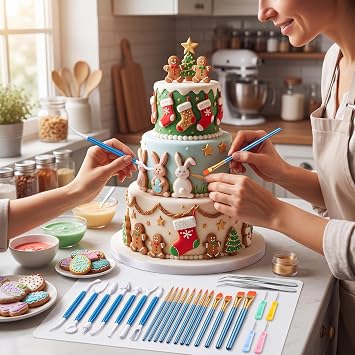 24 Pcs Cookie Decorating Fondant Cake Decorating Tool Set, Blue