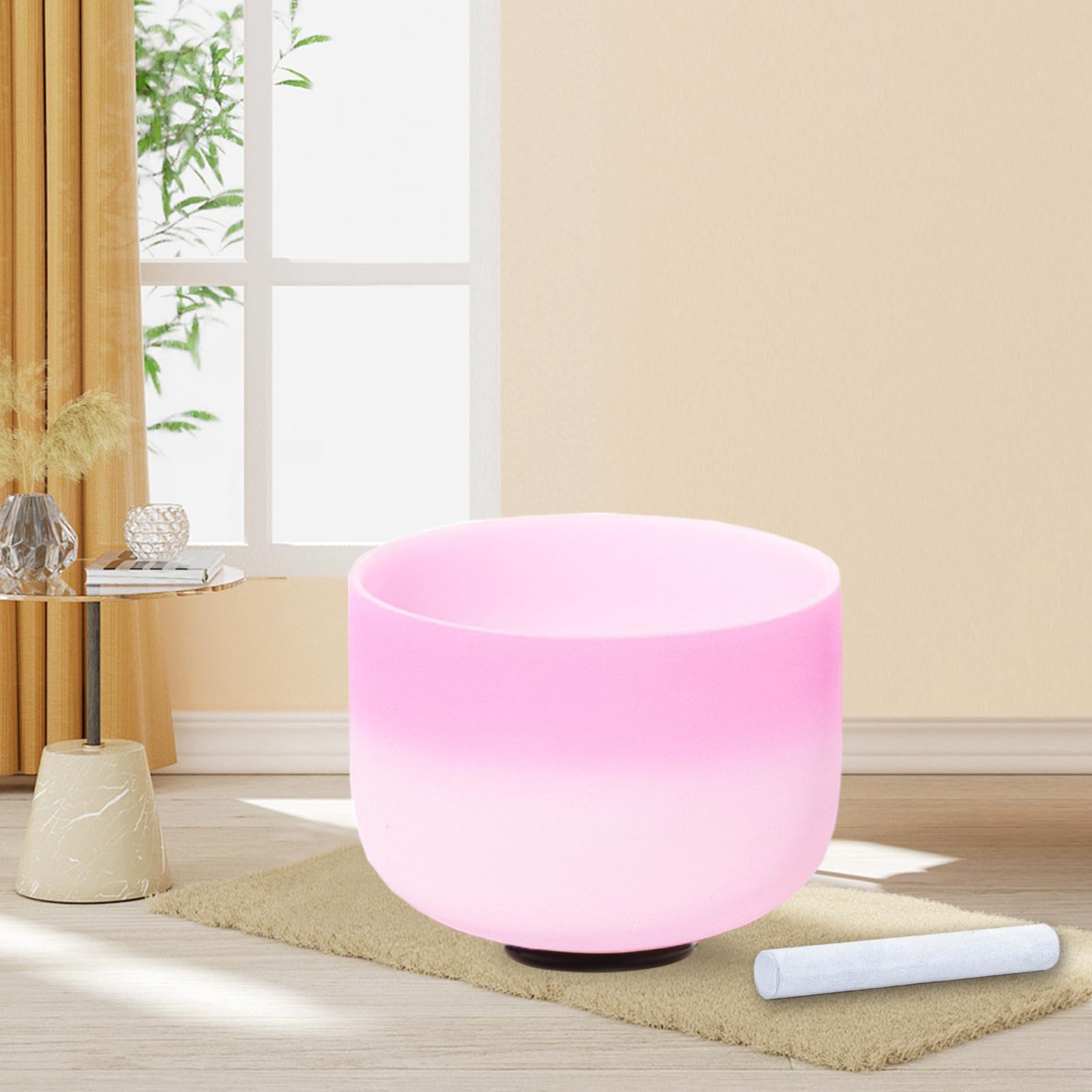 Hye-eun Kristall - Juego de cuencos de sonido de 7 piezas, 432 Hz, 10,9-30,5 cm, con arco iris bicolor – Cuenco de sonido de cuarzo, bolsa de transporte y palo de piel de oveja para yoga, meditación y