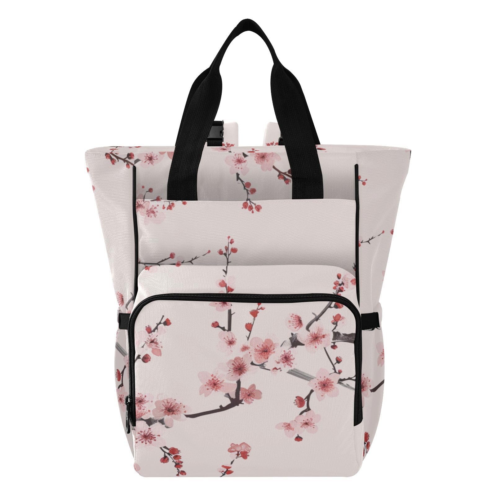 Borsa per pannolini zaino per mamme papà fiori di ciliegio