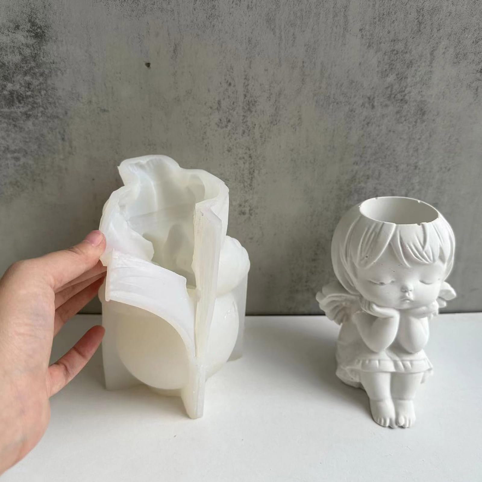 Moules en silicone pour pot de fleurs en forme d'aile - Moule en résine - Décoration de jardin - Porte-stylo en silicone