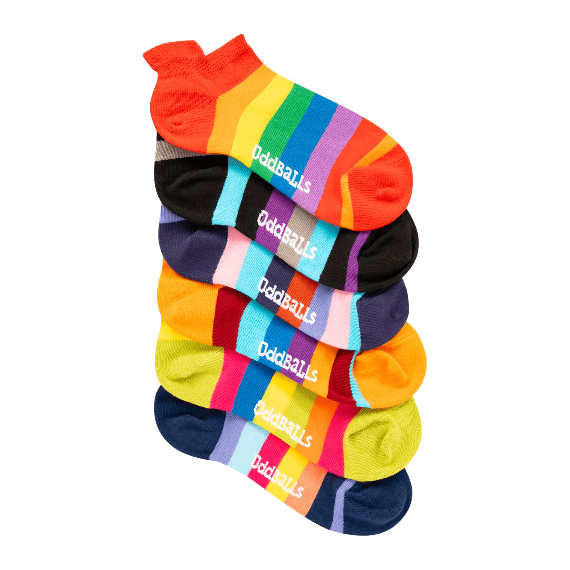 OddBalls | Sock Multipack | 5 Pack | Mens & Womens | Colourful Cotton Socks | Work Socks | Elasticated Ankle (UK, Numeric, 11, 13, Regular, Regular, Stripes)