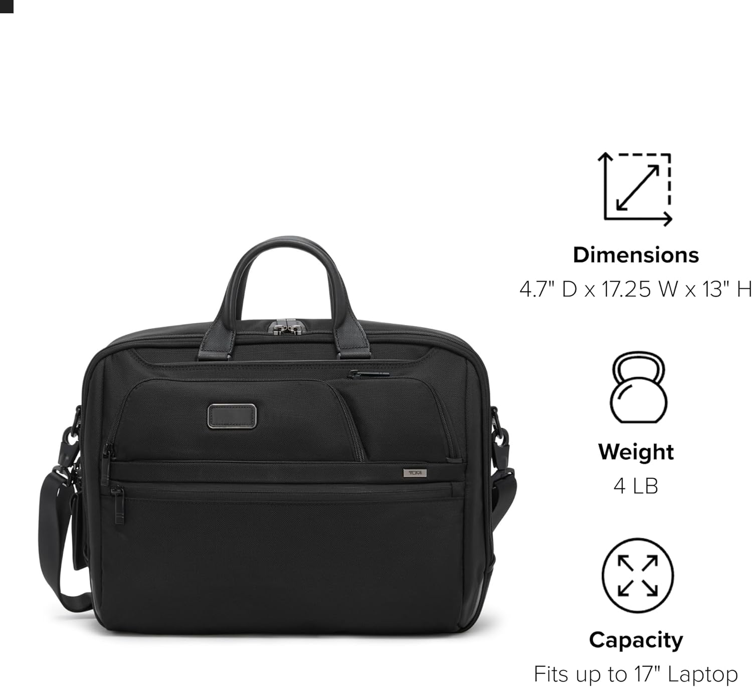 TUMI - Alpha Large 17" Laptop Briefcase - Professional Briefcase for Commute or Travel - Padded Compartment Fits 17" Screen