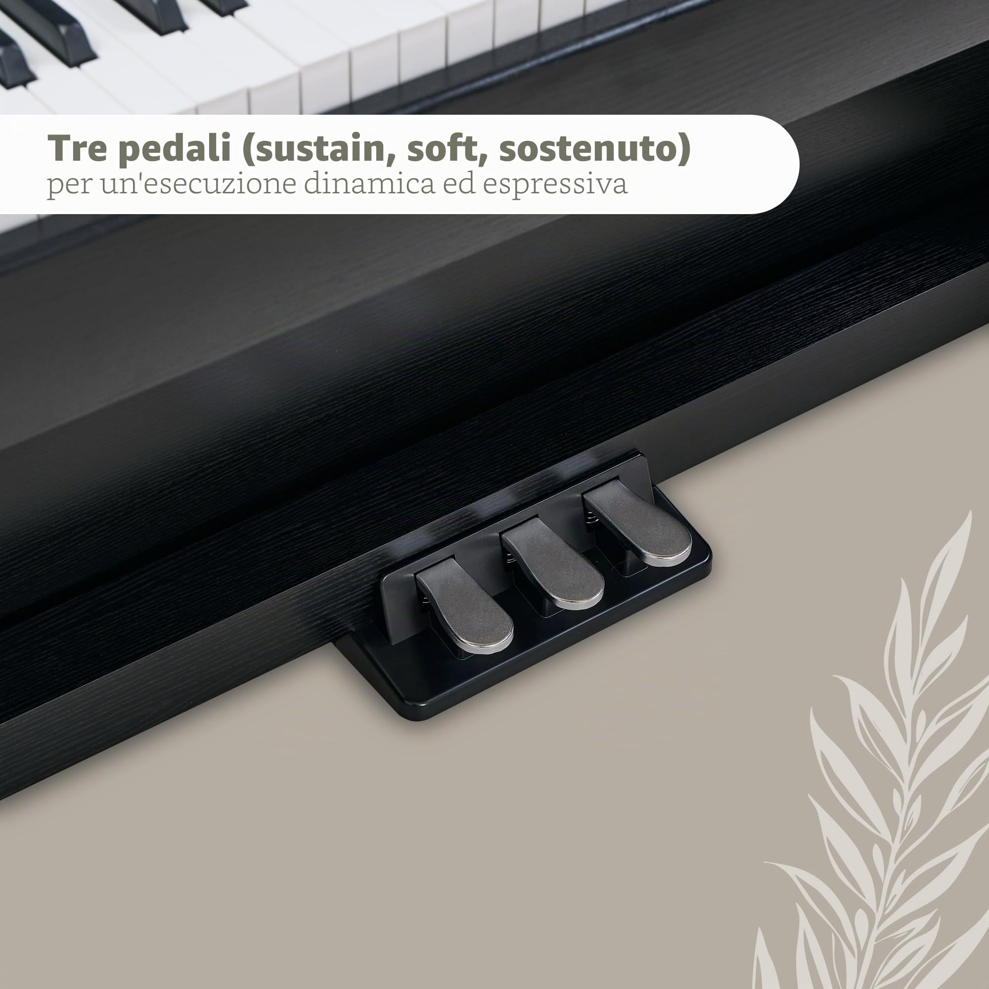 Classic Cantabile DP-220 SM E-Piano Nero Opaco, Polifonia a 64 voci | 88 tasti pesati con meccanica a martello, Dinamica di tocco regolabile su 5 livelli, 10 demo-song interni, 20 suoni, Soft