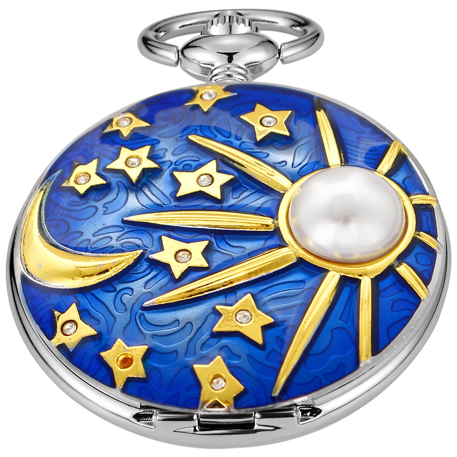 Men's Pocket Watch, Arabic Digital Dial Pocket Watches with Chain for Men