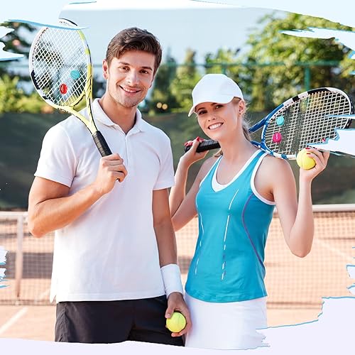 Miniatura 4 de Sosation 24 piezas de amortiguador de vibraciones de tenis colorido para raqueta de tenis para mujeres y hombres, accesorios de equipo, 6 estilos