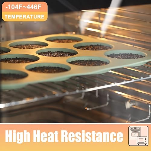 Miniatura 4 de QELEG Moldes redondos de silicona para hornear, molde antiadherente de 3 pulgadas para panecillos de hamburguesas, moldes de huevos jumbo para