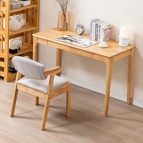 Miniatura 4 de Mesa de madera maciza, escritorio para juegos y oficina en casa para estudiantes, escritorio de PC para dormitorio, escritorio pequeño de