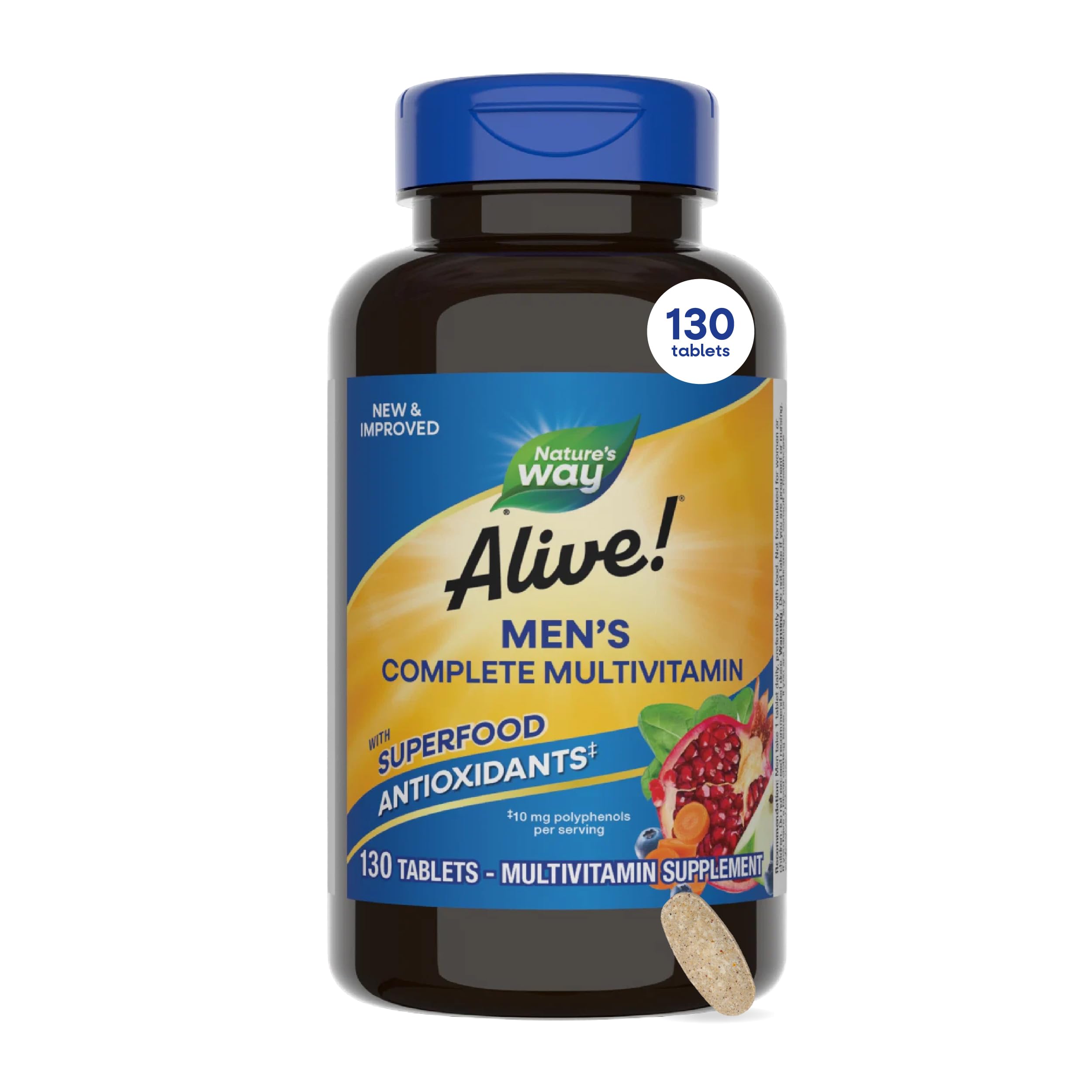 Nature's Way Alive! Men's Complete Multivitamin, Gluten Free, 130 ct 130 Count (Pack of 1)