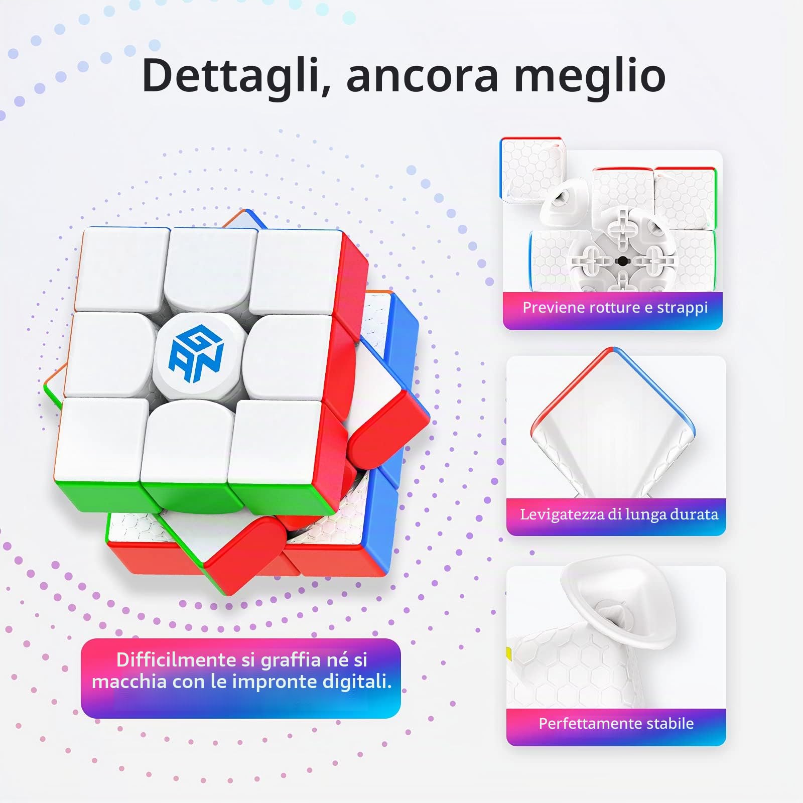 GAN11 M, 3x3 Magnetic Speed Cube Stickerless Gans Magic Cubo Stickerless Frosted Surface(Primary Internal)