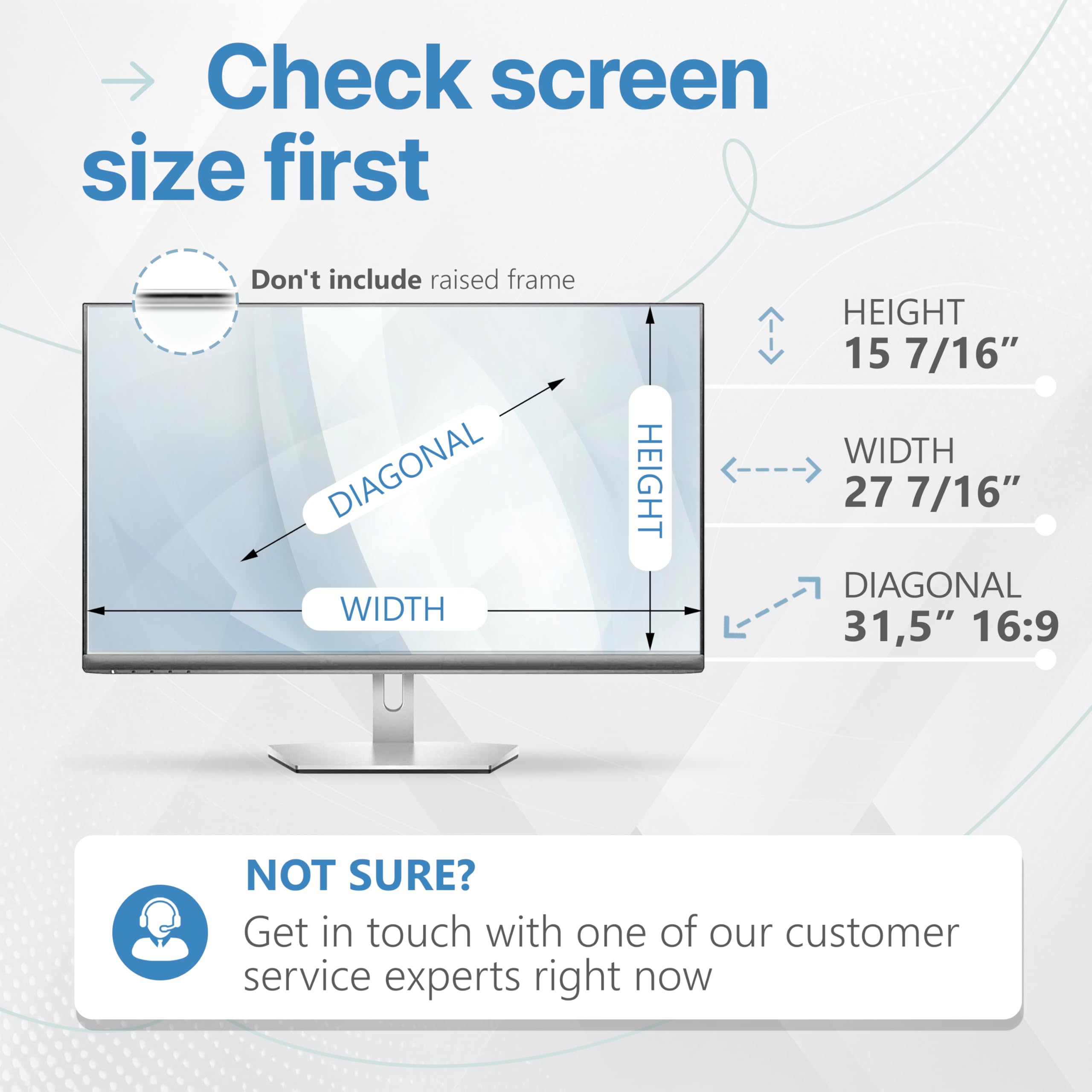 VINTEZ Schermo privacy da 31,5 pollici 16:0.9 per monitor e laptop - Pellicola protettiva antiriflesso per la luce blu Filtro per gli occhi - Schermo del computer Privacy Shield [1 confezione]