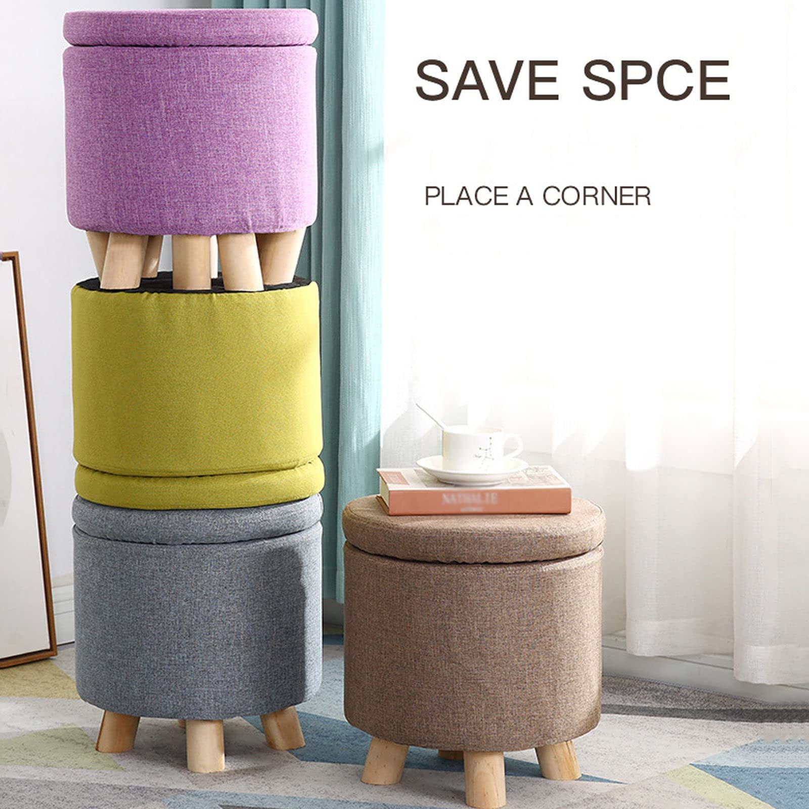 Amazon｜ラウンド ストレージ オットマン の リビング ルーム,ロー