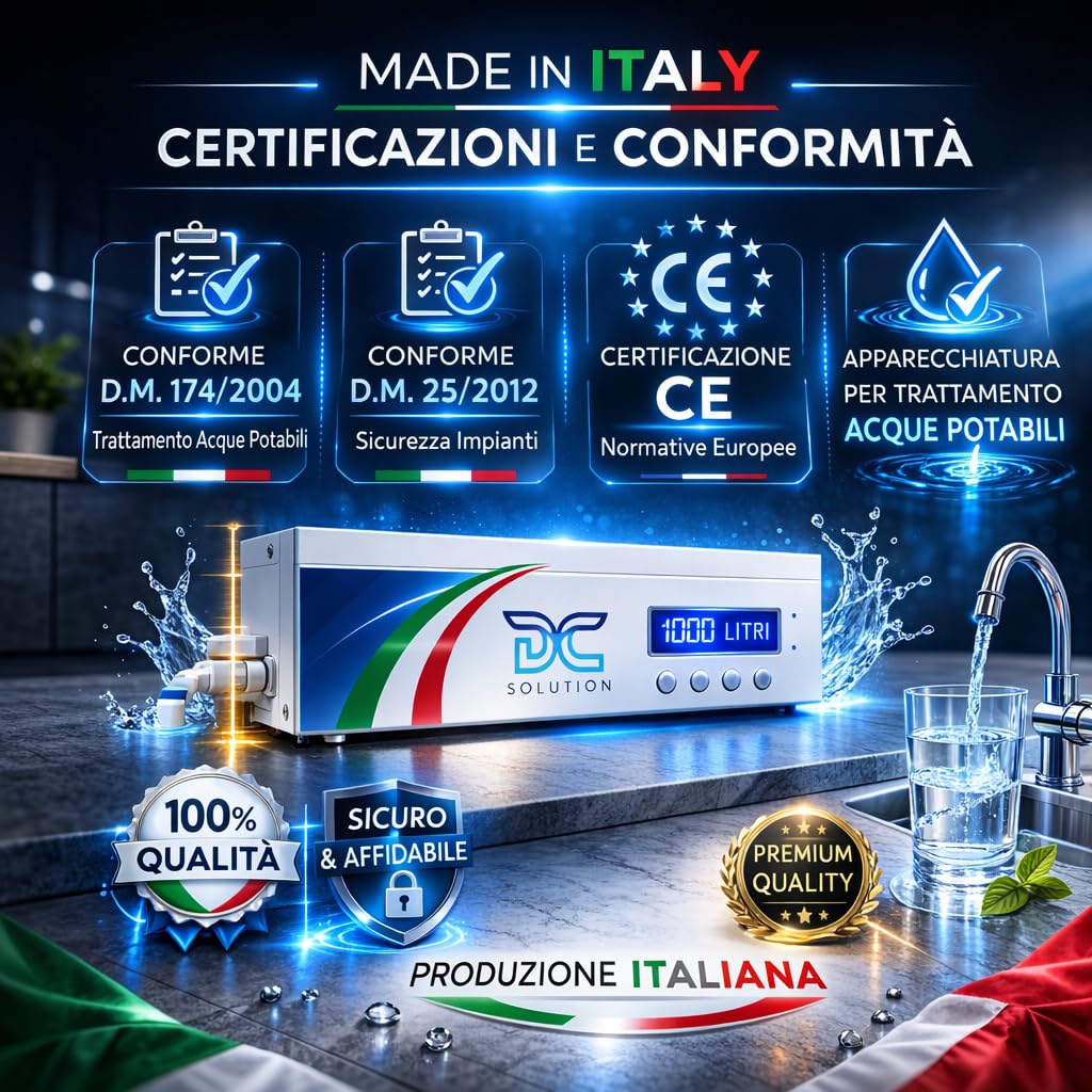 DC OSMO ELITE 100 – Depuratore Acqua a Osmosi Inversa 100 L/h con Display LCD – Sistema Premium Sotto Zoccolo Made in Italy
