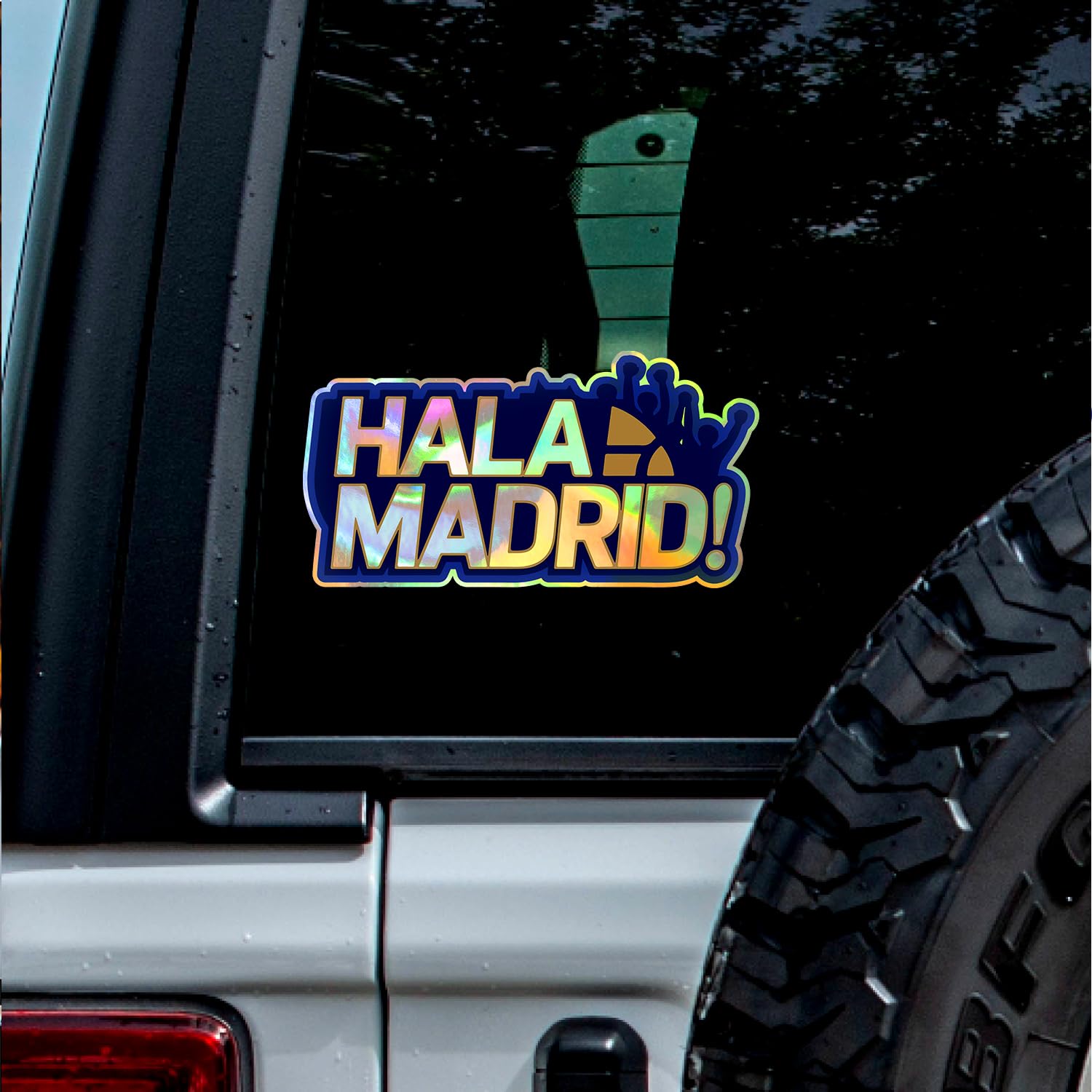 (5.8'' x 3'', Hologram) Durable and Waterproof of Hala Madrid Football Sticker Decal for Laptops, Water Bottles, Cars, Trucks, Wall Ideal Gift