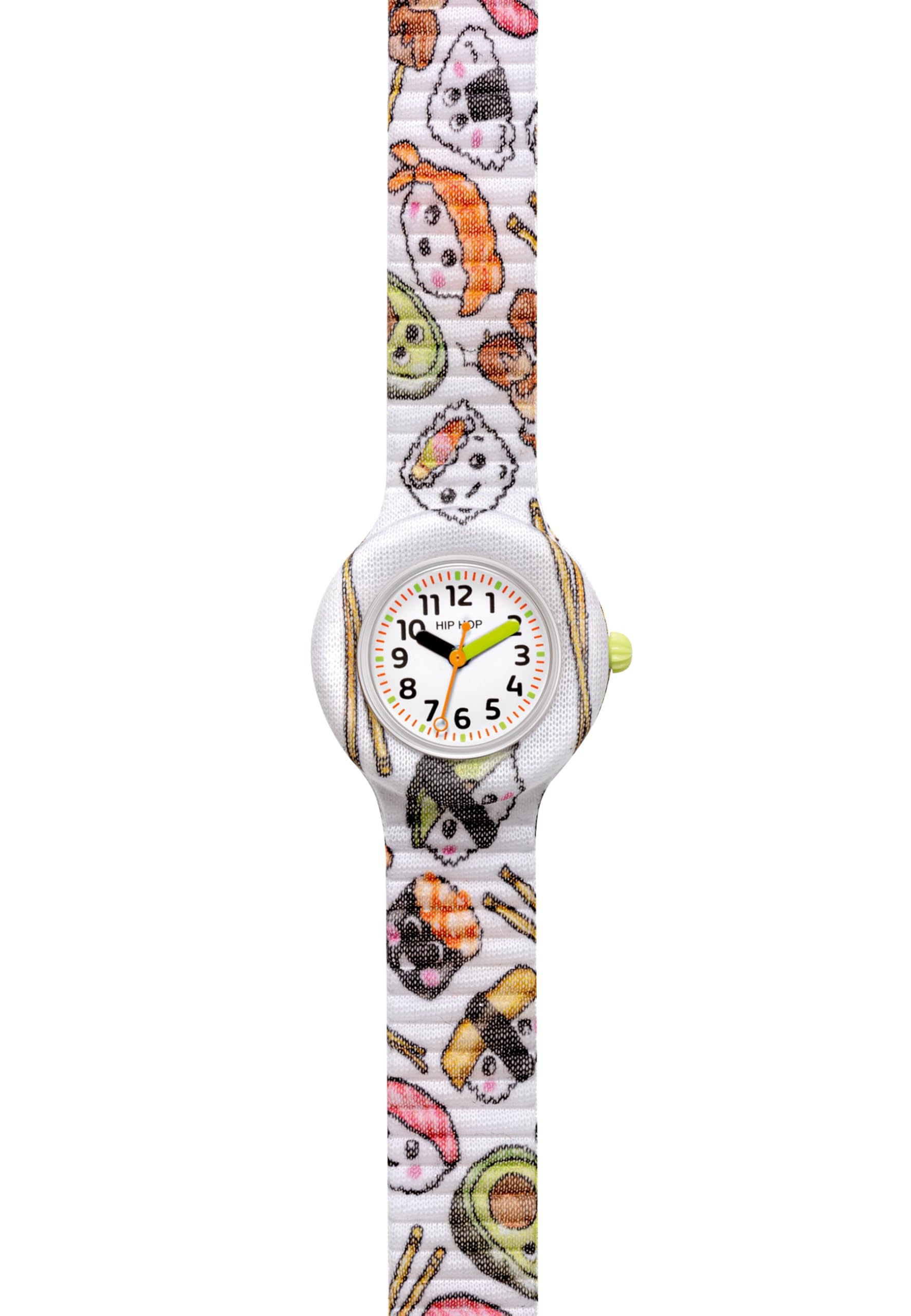 HIP HOP, Kolekcja dla dzieci, zegarek dla dzieci z grafiką Sushi Lovers, przyjazny dla środowiska silikonowy pasek, koperta 28 mm, łatwa do odczytania, żywe kolory
