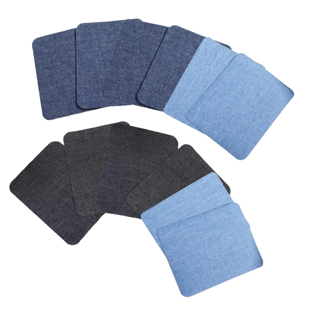 SHINEOFI 36pezzi Patches Adesivi Denim Per Riparazione e Decorazione Nero Blu Scuro Blu Facili Da Applicare Con Ferro Da Stiro Per Jeans Magliette e Zaini