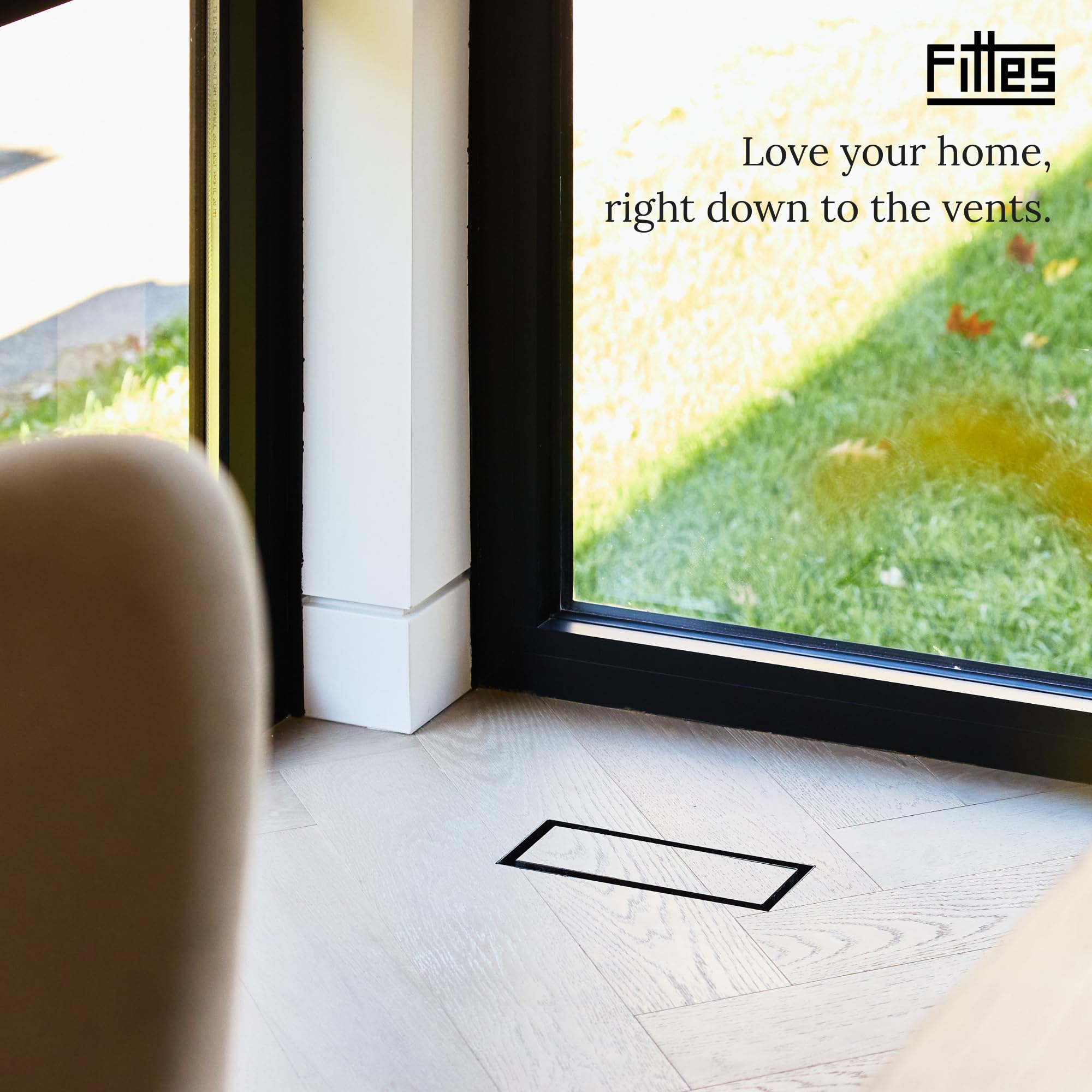 Aria Vent Flushmount Lite Collection - Ventilación de suelo o pared, negro mate (4 x 12 pulgadas)