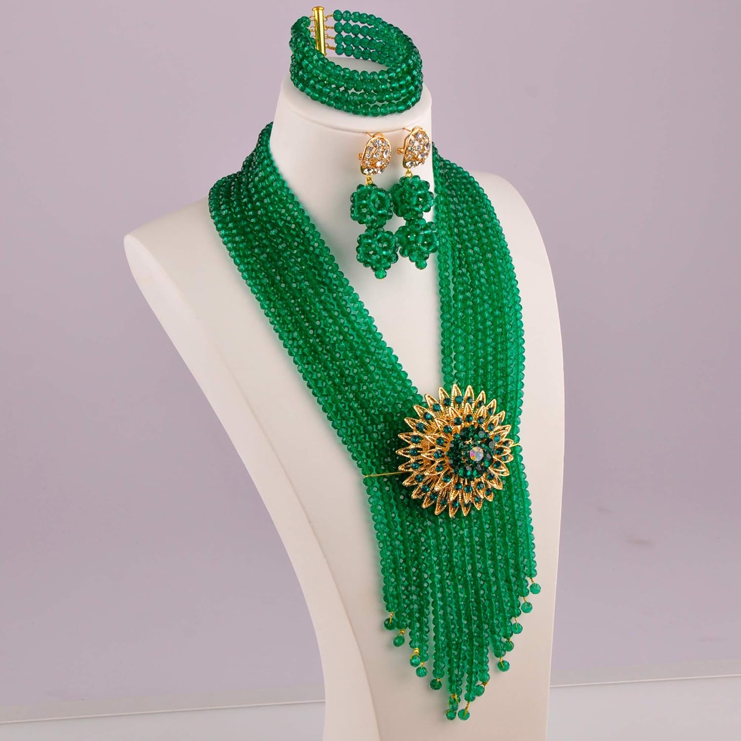 8 Rows Costume African Beads Nigerian Necklace Bridal Wedding Jewelry Sets for Women …