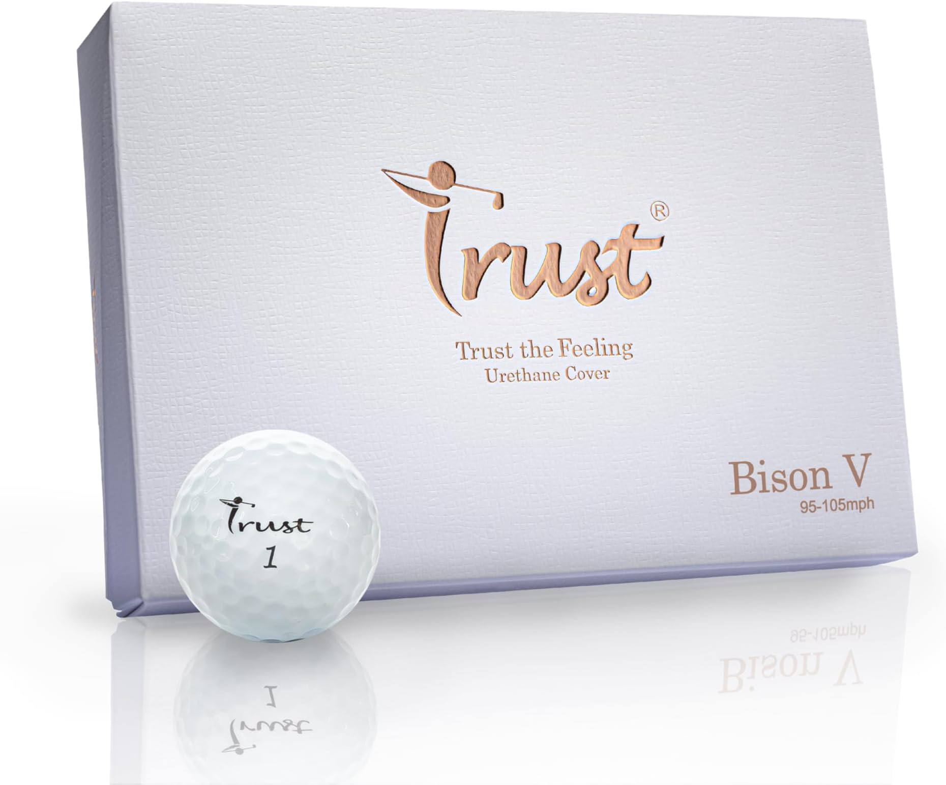 Trust Bison V 2023 (K8 Edition)- Soft Feeling. Urethane Cover with Reactive Core, Swing Speed 95-105 mph(White, 1 Dozen)