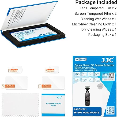 Miniatura 7 de Paquete de 2+2 Protector de pantalla para Dji Osmo Pocket 3, protector de pantalla de lente para Dji Osmo Pocket 3, protector de pantalla de Osmo