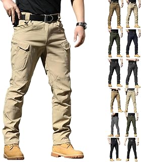 Cargo Work Pants for Men 2026 Tactical Stretch Casual Waterproof Travel Hiking Pant with Multi Pockets (No Belt)