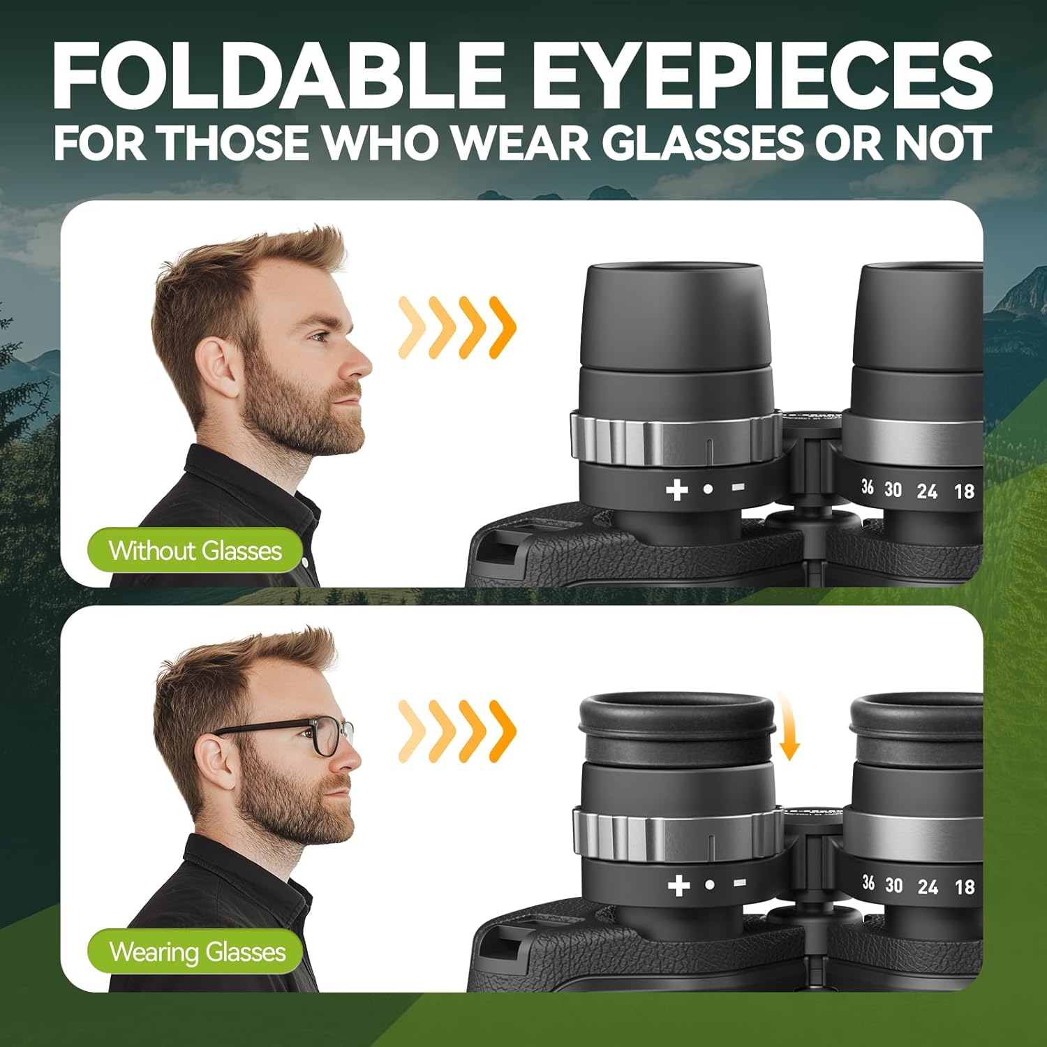 12-36X50 High Powered Zoom Binoculars for Adults - Wozel HD Professional Binoculars with Large Vision - Waterproof Binocular with Low Light for Bird Watching Travel Hunting Sports Cruise Outdoor - Image 7