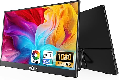 Miniatura 10 de InnoView Monitor portátil, 15.6 pulgadas FHD 1080P HDMI USB C segundo monitor externo para computadora portátil, escritorio, MacBook, teléfonos,