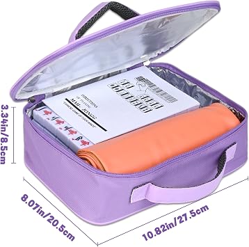 Chinese Small Mahjong Set, Purple, 1.17 Size