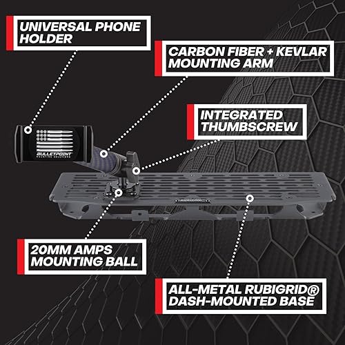 Miniatura 4 de Bulletpoint RubiGrid Soporte de teléfono de metal para tablero y soporte para cámara de acción compatible con Ford F-150 2021-2025 y Ford Raptor