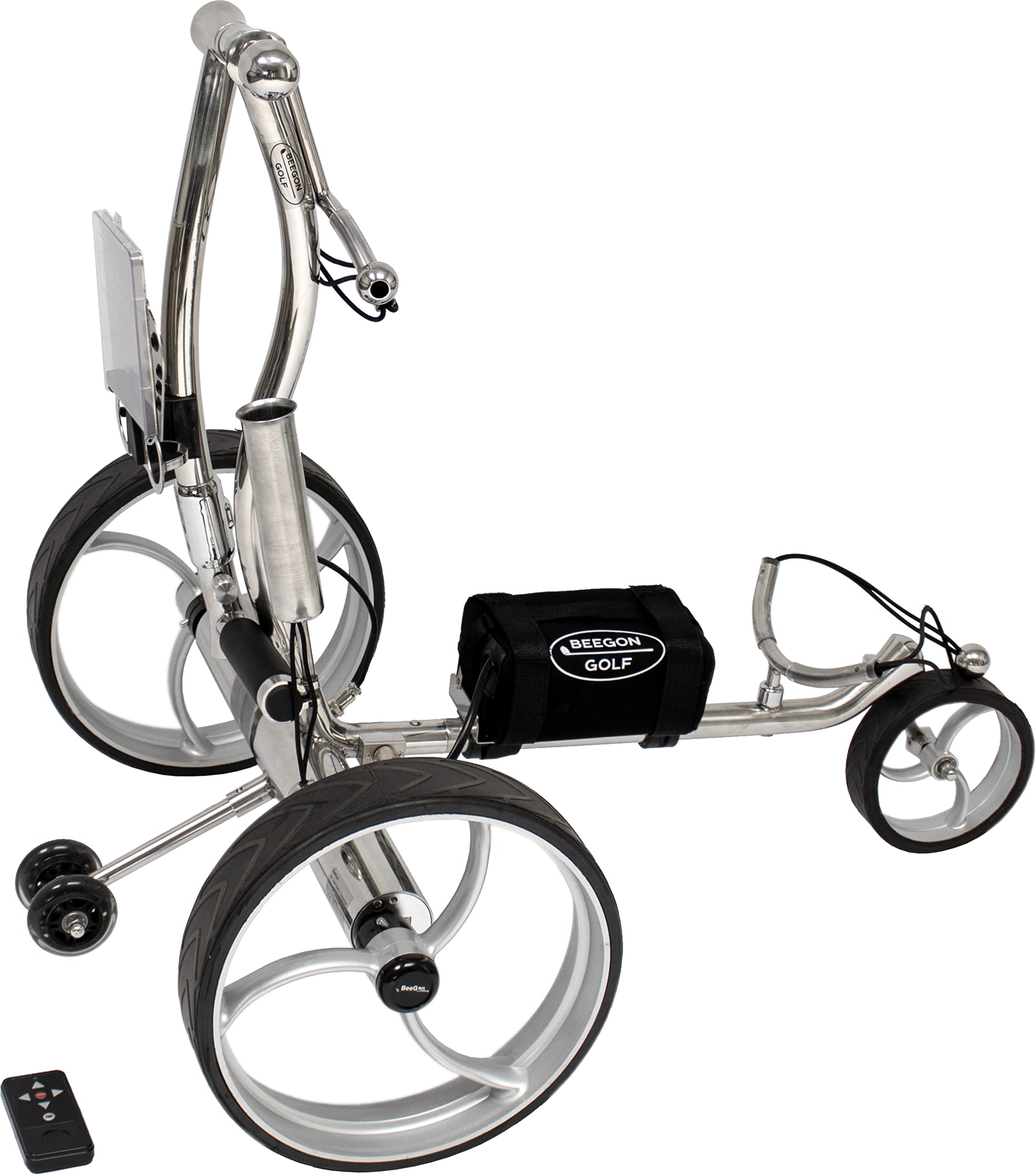 BeeGon Golf Carrello da Golf Elettrico GT-ES900R PRO Litio, Acciaio Inossidabile, 10Ah con Telecomando